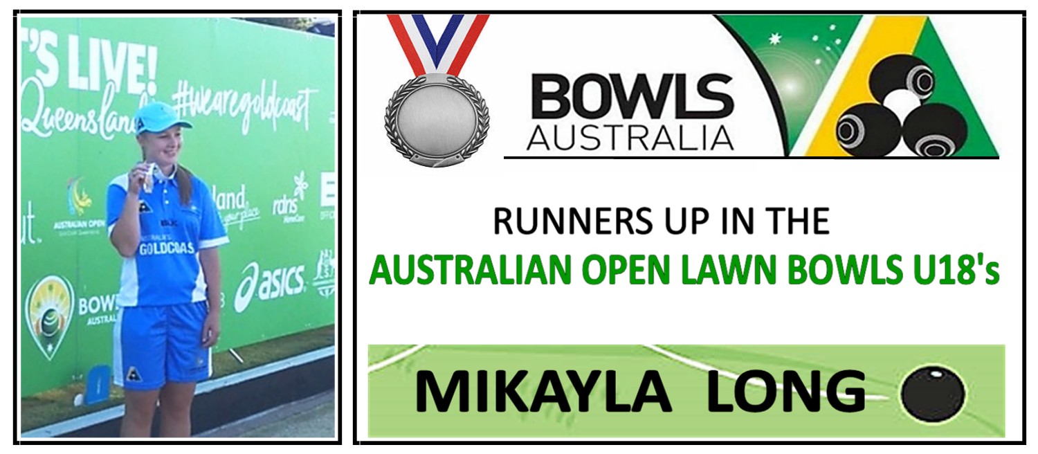 Mikayla Long Runners up in the Australian Open Lawn Bowls under 18